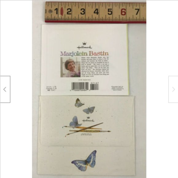 Vtg Unused Hallmark Marjolein Bastin Thank you Greeting Card w/ Envelope Flowers - Picture 3 of 4